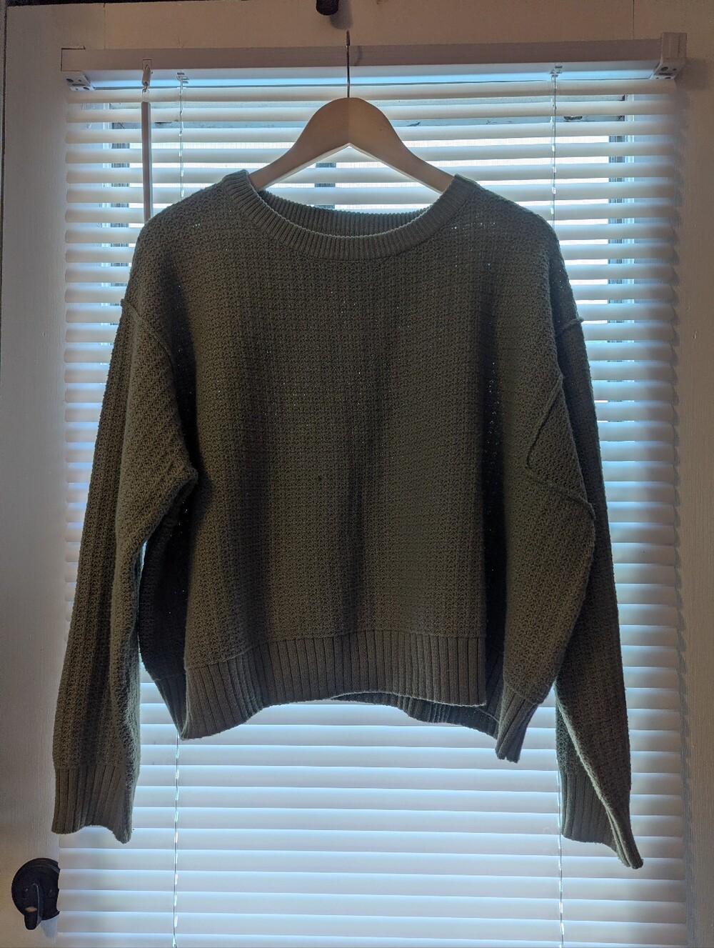 Haute Hippie Olive Green Crew Neck Knit Sweater
